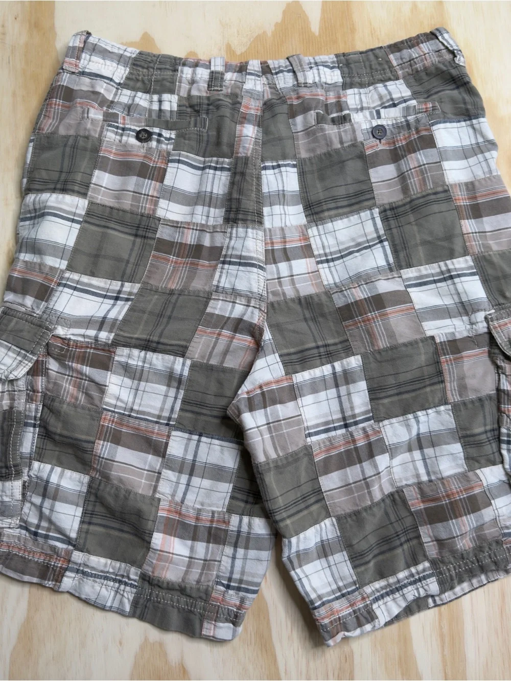 G.H Bass Y2K Checkers Plaid Cargo Shorts Size 36